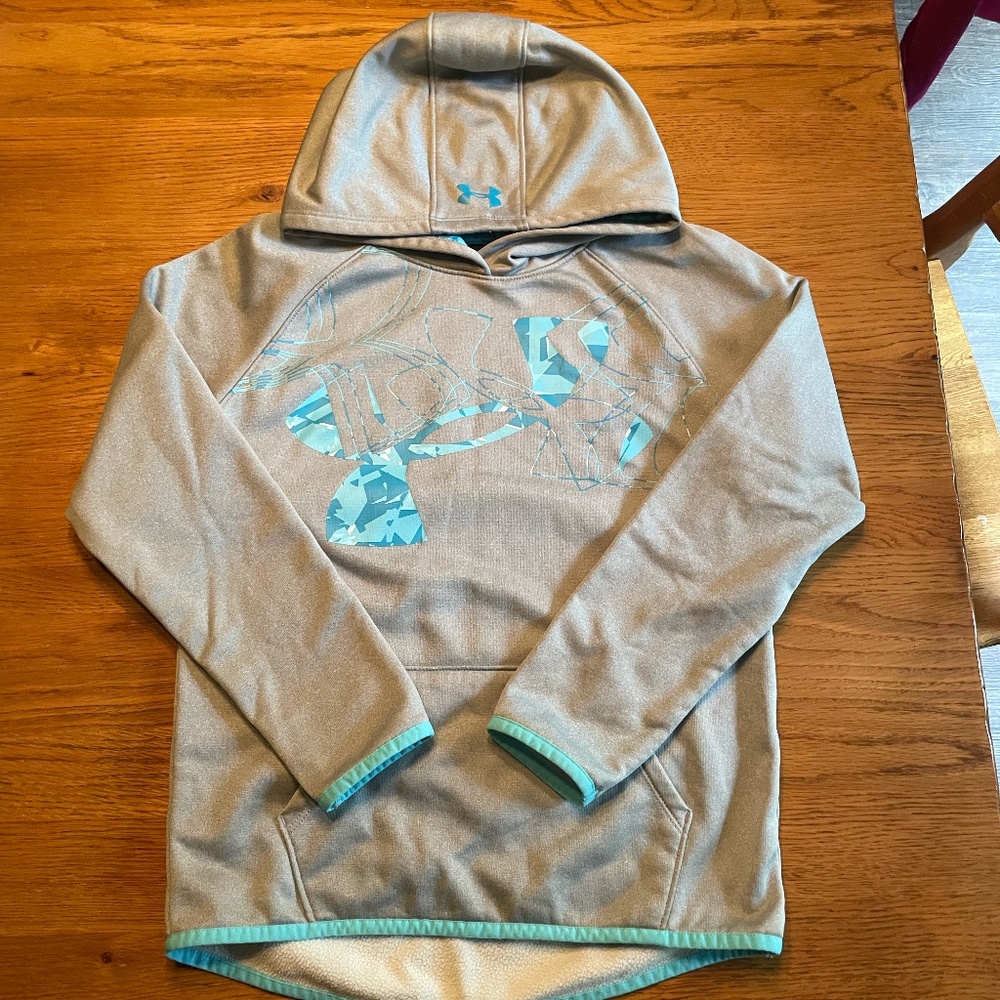Gray Under Armour Hoodie Size Youth Medium